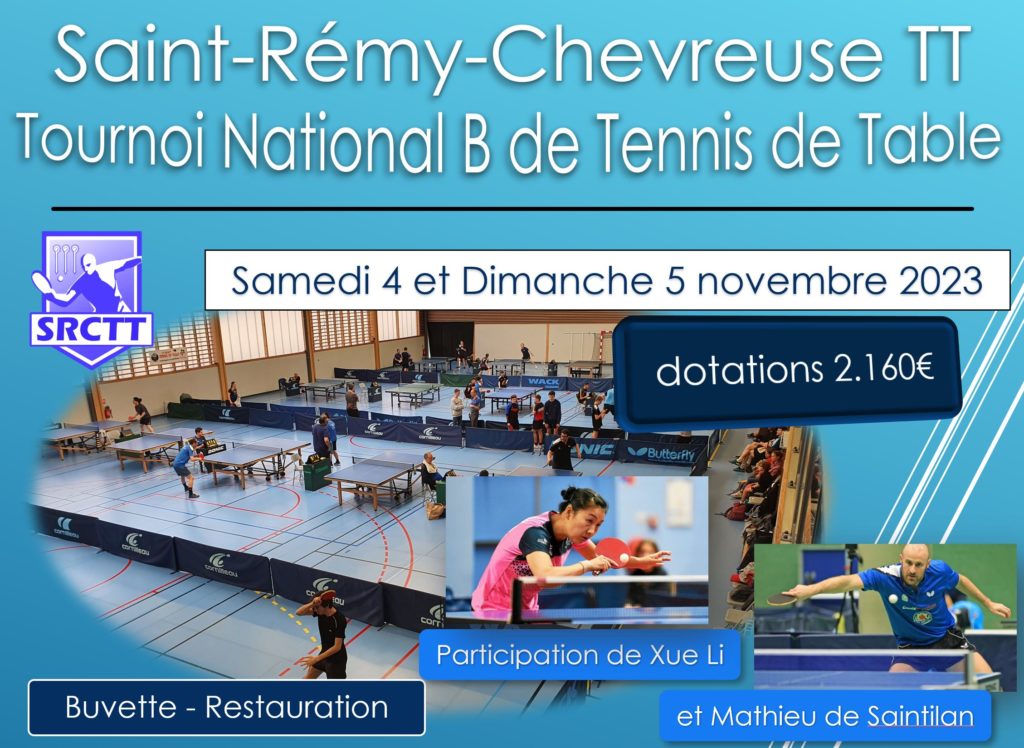 Tournoi TT National B Homologué, à St-Rémy-lès-Chevreuse Les 04/05 ...